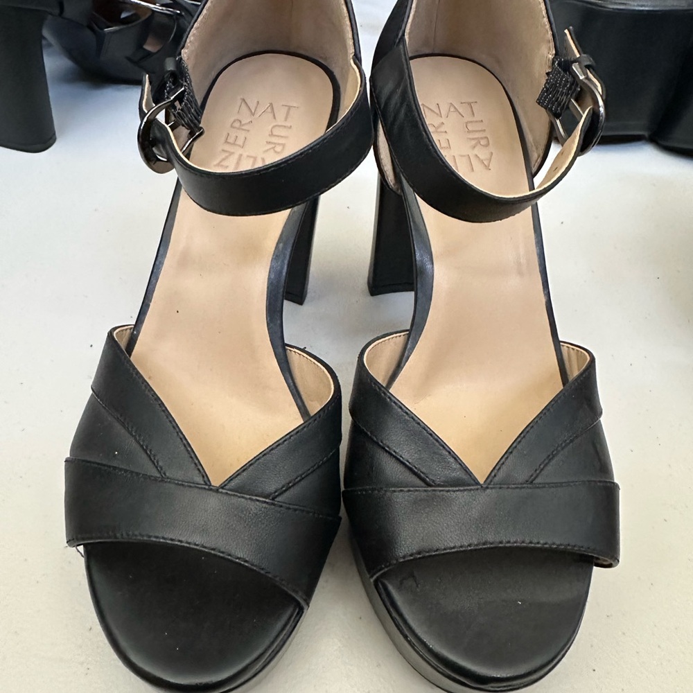 Naturalizer Malina Black Leather Heels